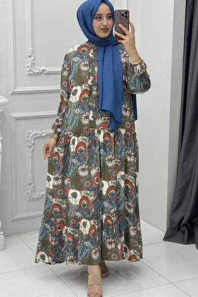 Meltem Elbise Kahverengi Kahverengi