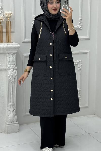 İdil Şişme Yelek Siyah Siyah