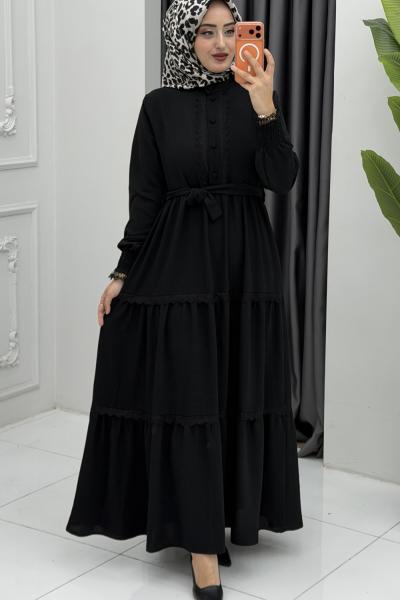 Nefes Elbise Siyah Siyah