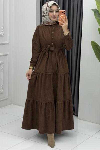 Melisa Elbise Kahverengi Kahverengi