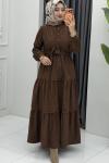 Melisa Elbise Kahverengi Kahverengi
