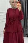 Nefes Elbise Bordo Bordo