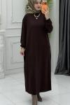 İrem Elbise Kahverengi Kahverengi