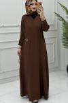 Mihri Namaz Elbise Kahverengi Kahverengi