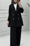 Diana Ceket Takım Siyah Siyah