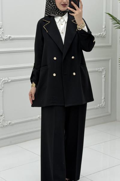 Diana Ceket Takım Siyah Siyah