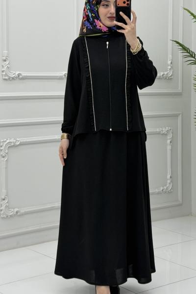 Burçin Etek Takım Siyah Siyah