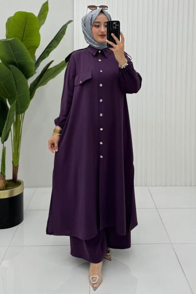 Büşra Takım Koyu Mor Koyu Mor