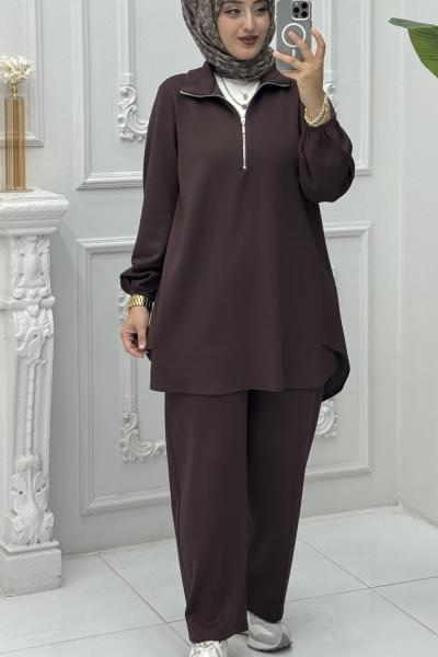 Simay Takım Kahverengi Kahverengi