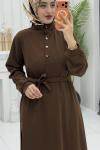 Feyza Elbise Kahverengi Kahverengi