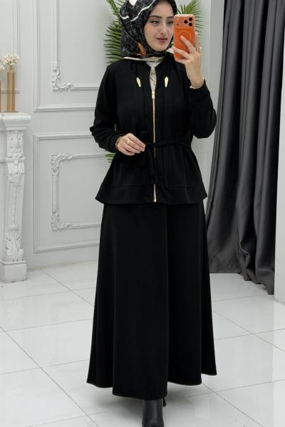 Çağla Etek Takım Siyah Siyah