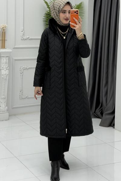 Zehra Şişme Mont Siyah Siyah