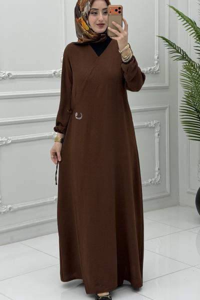 Mihri Namaz Elbise Kahverengi Kahverengi