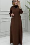 Mihri Namaz Elbise Kahverengi Kahverengi