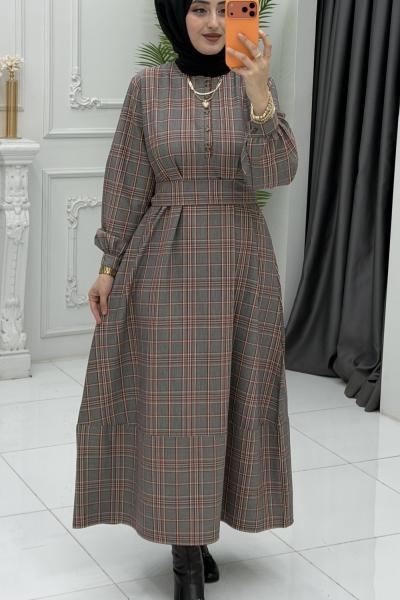 Ekose Elbise Vizon Vizon