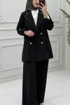 Diana Ceket Takım Siyah Siyah