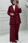 Diana Ceket Takım Bordo Bordo