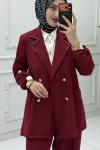 Diana Ceket Takım Bordo Bordo
