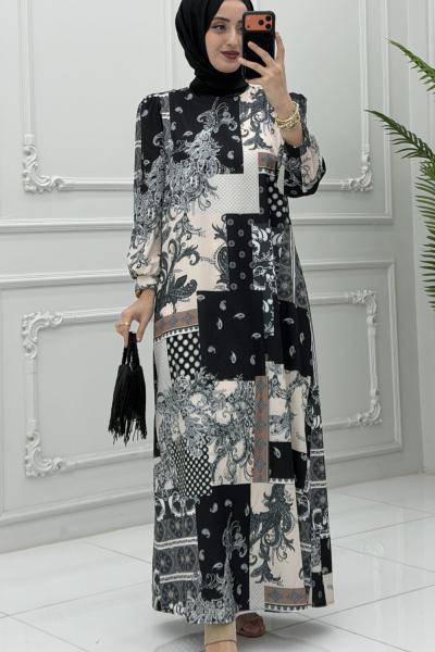 Gülce Elbise Siyah Siyah