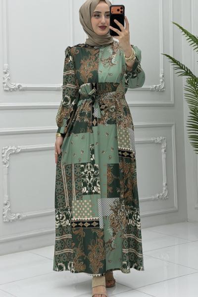 Gülce Elbise Haki Haki