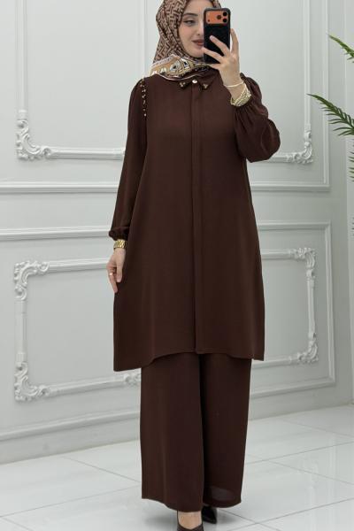 Işıltı Takım Kahverengi Kahverengi