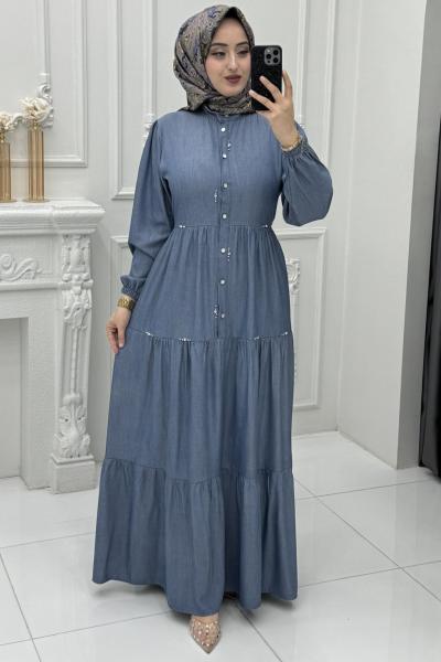 Alina Elbise Koyu Mavi Mavi